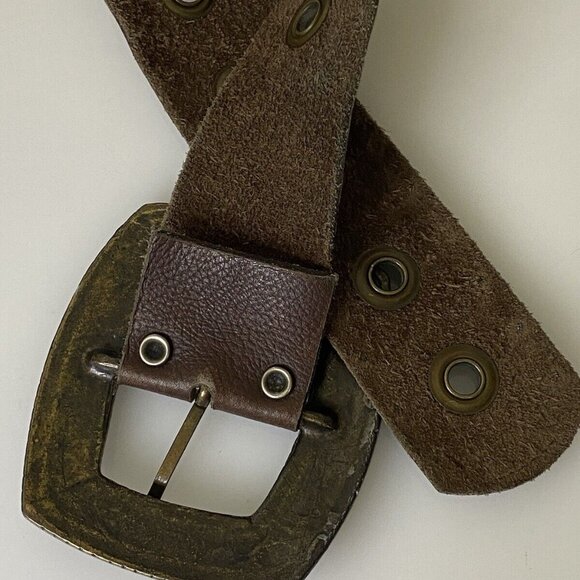 Handmade Brown Leather Statement Belt Semi Precious Stones Studs Up To Size 36 - Picture 16 of 16